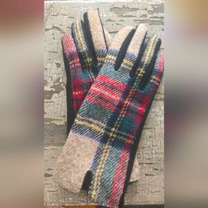 Plaid Wool Gloves